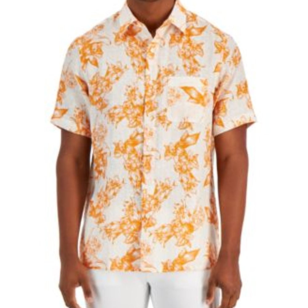 Club Room Floral Weave Linen Shirt